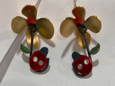 Ladybug Umbrella Earrings