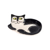 Handmade Ceramic Black and White Cat Trinket Dish