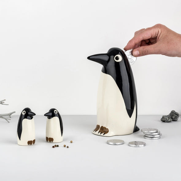 Handmade Ceramic Penguin Salt and Pepper Shakers