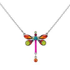 Petite Dragonfly Necklace Multicolor