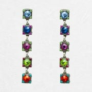 Rainbow Linear Post Earrings Multicolor