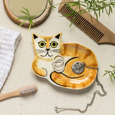 Ginger Tabby Cat Trinket Dish